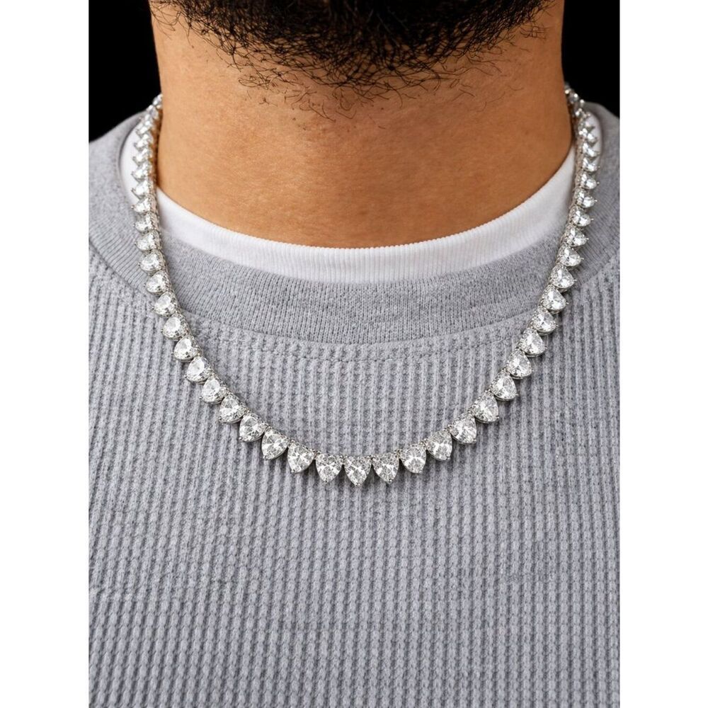 Lab Diamond Heart Shaped Tennis Necklace